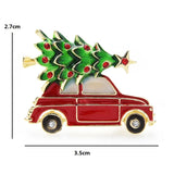 Wuli&baby 2021 New Year Enamel Car Christmas Tree Brooch Pins Women Fashion Jewelry Gift Trendy Brooches