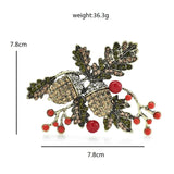 Wuli&baby Beautiful Pine-cone Flower Brooches For Women Unisex Vintage Shining Rhinestone Plants Christmas New Year Brooch Pins