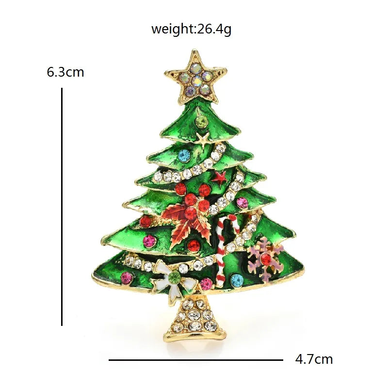 Wuli&baby Christmas Tree Brooches For Women Men 2-color Enamel Gifts On Tree Plants Party Office Brooch Pin Gifts