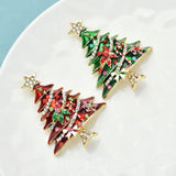 Wuli&baby Christmas Tree Brooches For Women Men 2-color Enamel Gifts On Tree Plants Party Office Brooch Pin Gifts