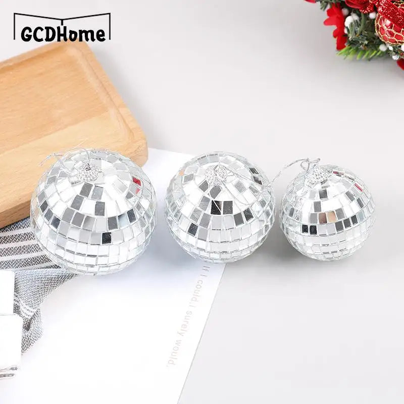 6/12PCS Mirror Ball 2/3/4/5cm Christmas Tree Ornaments Bar Disco Ball Mirror Balls Hanging Cake Home Party DIY Decoration Gift